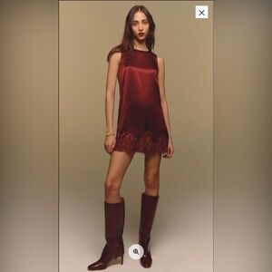 NWOT Reformation Jessalyn Silk Dress Red - Size M